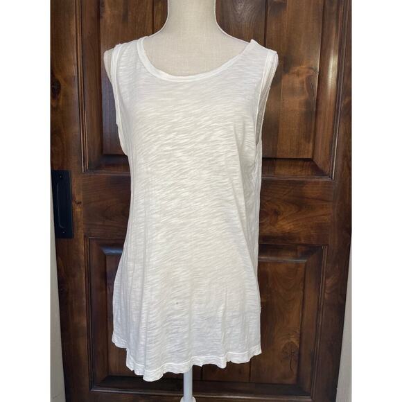 Current/Elliott Sleeveless White Distressed Oversized Summer Tank Size 2 (M) - Picture 1 of 8